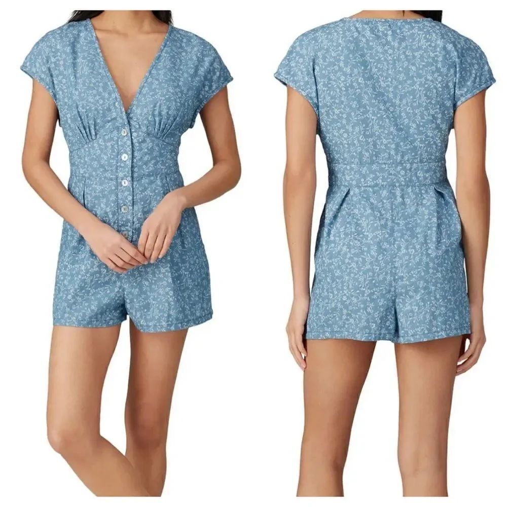MINKPINK Jaye Chambray Floral Romper